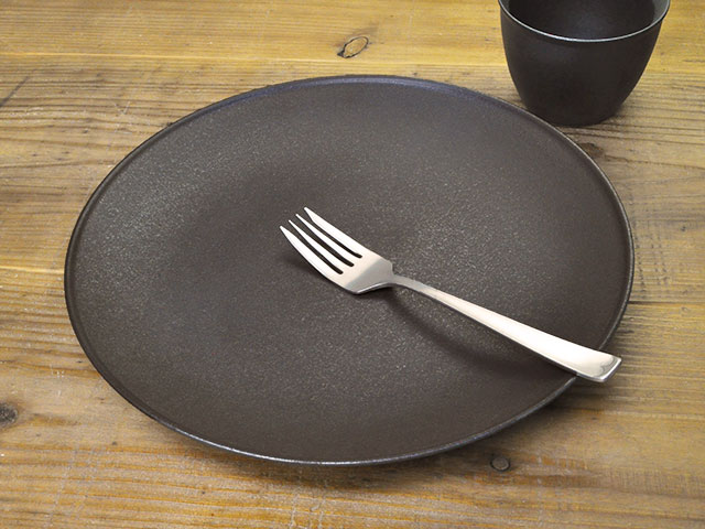 フィノ クリスタルブラック 26cm プレート 大皿 黒い食器 KOYO JAPAN 日本製 洋食器