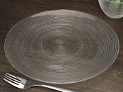 細溝ラインがお洒落なガラス食器イマージュクープ皿27.5cm平らフラットプレート丸皿大皿平皿