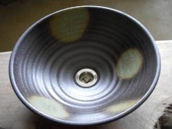 手洗い鉢 灰釉 (中) 直径31cm 洗面ボウル 陶器