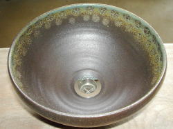 手洗い鉢 灰釉点紋 (小) 直径24cm 洗面ボウル 陶器