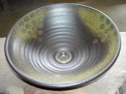 手洗い鉢 灰釉点紋 (中) 直径31cm 洗面ボウル 陶器