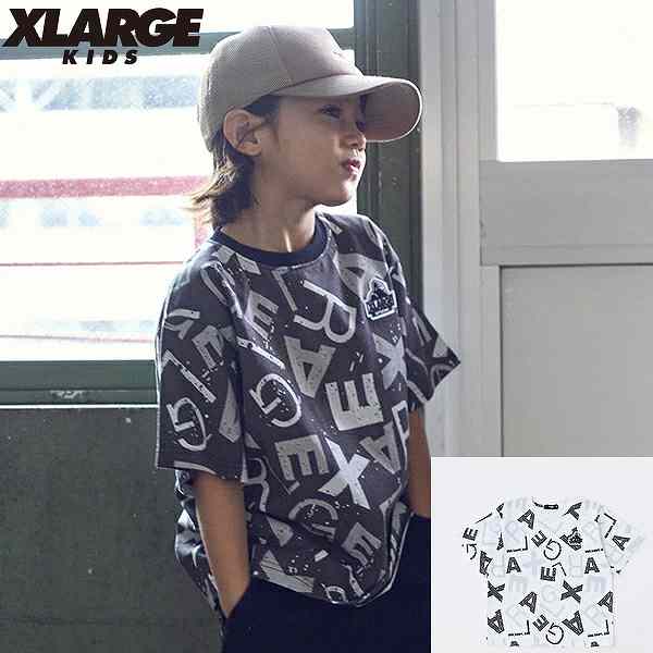 20%OFF SALE XLARGE KIDS(エクストララージキッズ) ロゴ総柄 半袖Tシャツ ワイドシルエット 90cm130cm140cm X-LARGE KIDS キッズ 子供服 男児