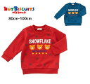 30%OFF SALE ホットビスケッツ ミキハウスmikihouse お顔アップリケ&雪の結晶トレーナー 80cm90cm100cm 男の子 女の子 御祝 出...