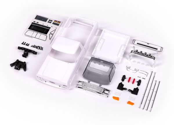 Traxxas トラクサス 1/18 TRX-4M フォード F150 未塗装ボディ 9812 純正オプションパーツ TRX-4M 純正オプションパーツフォード　F150 未塗装ボディです。あなただけのオリジナル塗装をしてこだわりの1台を作成出来ます。ボディ、フォード F-150 トラック (1979)、完成品 (未組み立て) (白、塗装が必要) (グリル、サイドミラー、ドアハンドル、ロールバー、ワイパー、サイドトリム、およびクリップレス取り付けが含まれます) (#9834 フロントおよびクリップレス取り付けが必要)リアバンパー）TRX-4M High Trail Edition に、この白い Ford F-150 ボディでカスタム外観を与えます。色とデザインを選択すると、Traxxas ProGraphix ペイントを使用することで、プロ品質の結果を簡単に得ることができます。ボディは塗装のために組み立てられていませんが、ボディ付属品と取り付け金具が含まれています。標準のTRX-4Mには適合しません。 5