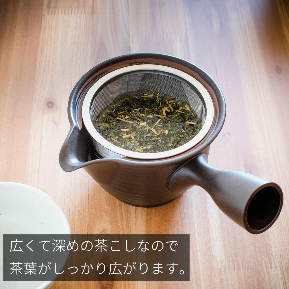 23日(火)1:59まで【10%OFFクーポンあり】ステンレス 茶こし 急須用 注ぎやすい 常滑焼 茶葉が広がる 急須 洗いやすい 3名 深蒸し茶急須 モダン 朱泥 きゅうす 黒 瑠璃色 茶柄が捨てやすい 日本製 水切れ良い