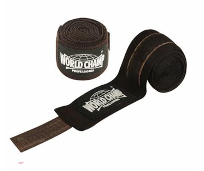 【ボクシング バンテージ】ワールドチャンプ ボクシングバンテージ 伸縮性あり サイズ:3.5m×幅5.5cm カラー:ブラウン 左右1組