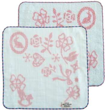 【アウトレット価格:SK】『ガーリー』 ハンドタオル 約28×28cm 薄手 ガーゼ 無撚糸 ガーゼハンカチ 捺染 シンジカトウ カトウシンジ ゲストタオル 日本製 国産 泉州タオル 花 フラワー 植物 動物 パステルカラー マスク 【Shinzi Katoh】 【クーポン配布中】