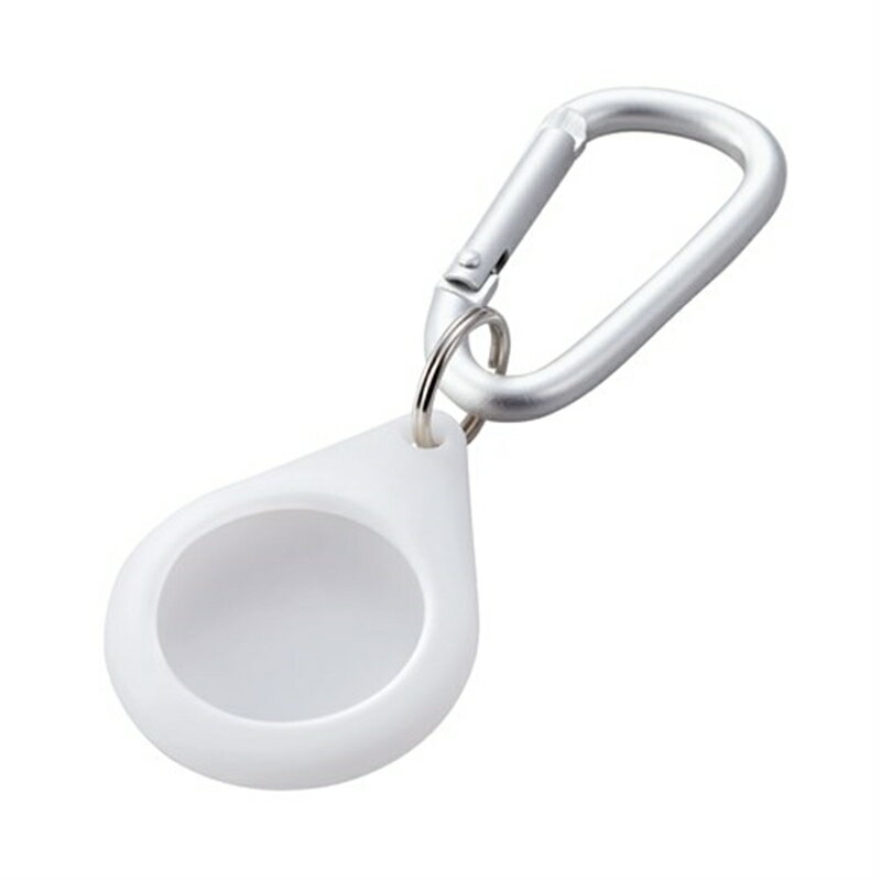 エレコム AirTag対応カラビナ付シリコンケース AT-SCKCR クリア