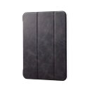 エレコム iPad 10.9インチ 第10世代 ( 2022 ) 用 フラップケース 背面クリア ソフトレザー 環境配慮 2アングル スリープ TB-A22RREWVBK ブラック