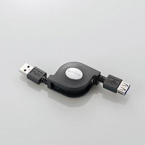 エレコム USB3．0ケーブル／A-A延長／巻取式／0．7m USB3-RLEA07BK ブラック
