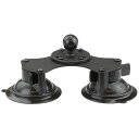 RAM MOUNTS(ラムマント) ダブルサクションベース 吸盤径83.8mm 1インチ RAM-B189B202U ブラック