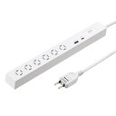 サンワサプライ スリムタップ(AC6個口・A1+C1・PD33W・1.5m・ホワイト) TAP-SLIM6UC-15W
