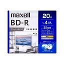 maxell（マクセル） 録画用ブルーレイディスクBD-Rひろびろワイドレーベルディスク(1～4倍速対応) BRV25WPG.20S ホワイト