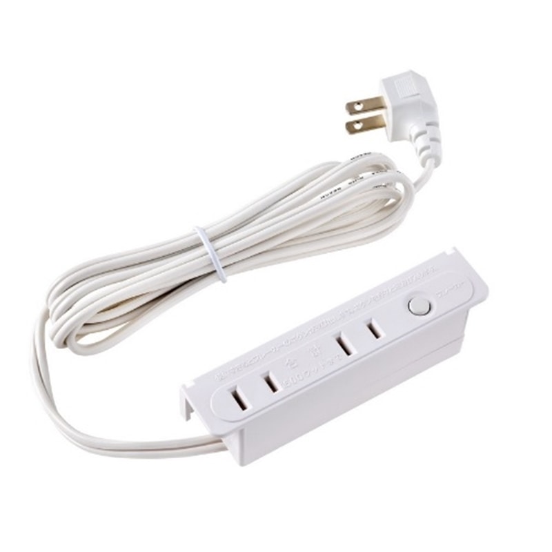 ELPA 家具用ブレーカー付コンセント2個口 FO-22B(W) ホワイト