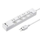 サンワサプライ USB充電機能付きタップ Type-C搭載(2P・4個口・2m) TAP-B102UC-2W ホワイト