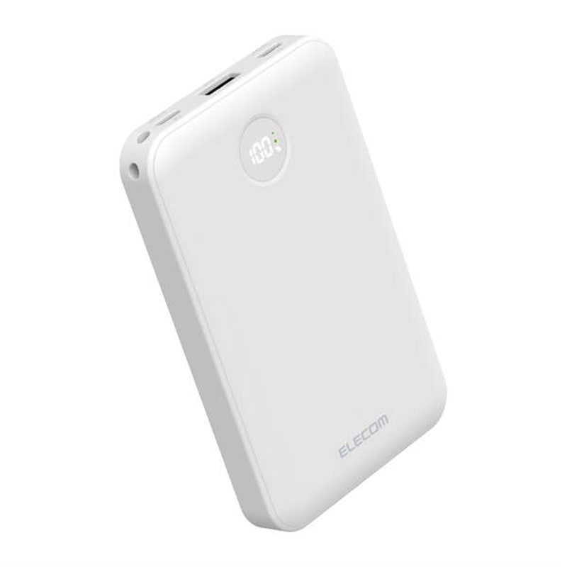 エレコム 残量表示機能付きモバイルバッテリー(10000mAh/22.5W) DE-C76-10000WH ホワイト 容量：10,000mAh