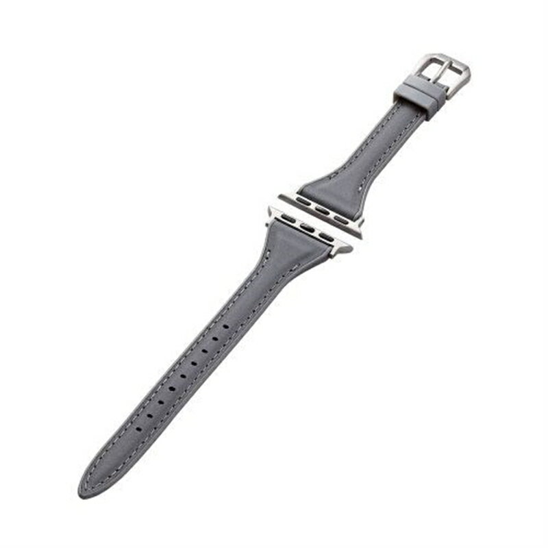 エレコム Apple Watch用ハイブリッドレザースリムバンド (41/40/38mm) AW-41BDLHVJBK チャコールブラック