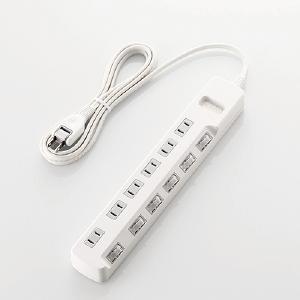 エレコム 雷ガードタップ／個別スイッチ／6個口／2．5m T-K5A-2625WH ホワイト