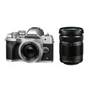オリンパス 小型一眼カメラ 2本レンズキット(電動ズーム+望遠) 4K OM-D E-M10 Mark4 EZダブルズームキット シルバー