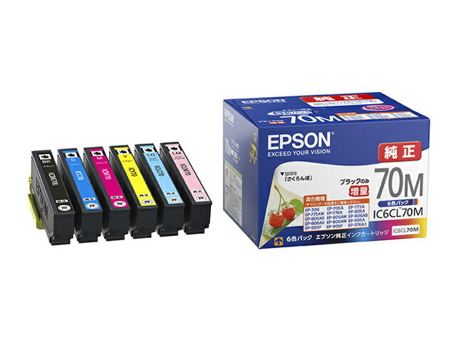 EPSON エプソン インクカートリッジ IC6CL70M 6色パック