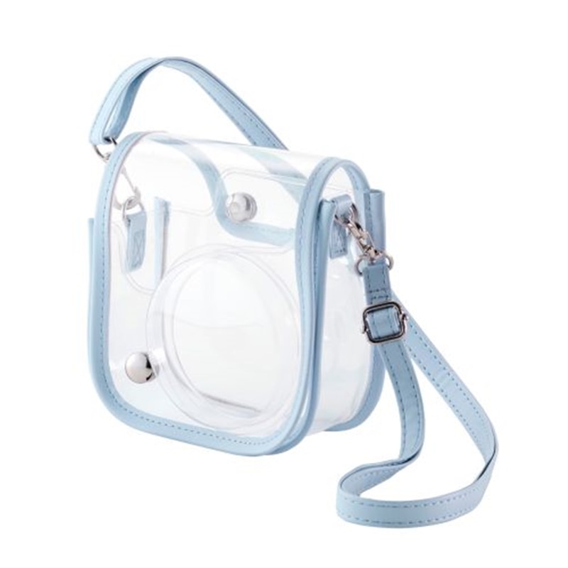 エレコム instax mini 12用(チェキ) カメラケース IC-CCM12BU クリア/ブルー