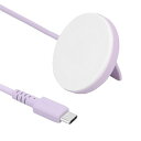 MOTTERU(モッテル) Qi2対応 マグネット式ワイヤレス充電器 MOT-QI15W02-PU ペールアイリス