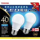 東芝(TOSHIBA) LED電球 昼光色 2個入り LDA4D-G/40V1P 40W形相当/E26口金