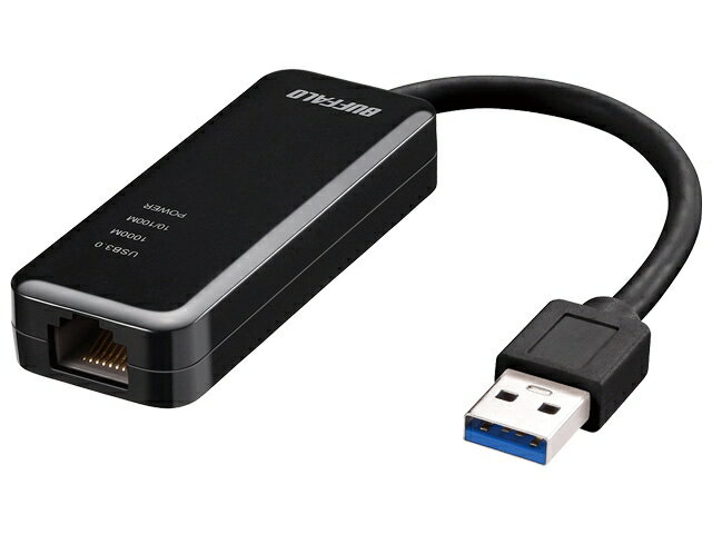 ・LANポートのない機器を有線LAN環境へ・USB3.2でGigaフル活用、動画視聴も安定・LEDランプが接続状態をお知らせLANポートのない機器を有線LAN環境へ本商品をUSB Type-A端子に接続することで、LANポートのない機器で有線LANを使用することができます。Wi-Fiが不安定な場所で有線LANを使用したいときや、有線LAN環境しかないホテルや宿泊先などでインターネットを利用したいときに、便利にお使いいただけます。インストーラー不要。挿すだけですぐ使えます。USB 3.2(Gen1)でGigaをフル活用。動画視聴も安定して楽しめる。最大転送速度5Gbps（理論値）USB 3.2(Gen1）インターフェースを搭載することでGigaのLANポートの性能を最大限活かし、高速通信を実現。大容量のデータのダウンロードも高速です。有線接続により安定した通信が可能となり、動画視聴やネットサーフィンが快適になります。LEDランプが接続状態をお知らせ接続すると搭載されたLEDランプが点灯。通信状況を一目でチェックできます。※「USB 3.2(Gen1)/3.1(Gen1)/3.0」の規格は同一です。■対応機種をお確かめの上ご注文ください。こちらの商品は「ひと家族様3点限り」となります。同一お届け先、同一名義による4点以上のご注文、または当店が転売目的と判断した場合、ご注文を取消しさせていただく場合がございます。●対応OS：Windows 11、Windows 10 64ビット/32ビット　macOS 13、macOS 12、macOS 11、macOS 10.15　※詳細はメーカーサイトにてご確認ください。　●▼LANインターフェース：▼●規格：IEEE802.3ab準拠(1000BASE-T) 、IEEE802.3u準拠(100BASE-TX)、IEEE802.3(10BASE-T)　●対応プロトコル：TCP/IP　●伝送路符号化方式：8B1Q4/PAM5（1000BASE-T）、4B5B/MLT-3(100BASE-TX)、マンチェスターコーディング(10BASE-T)　●伝送速度：1000/100/10Mbps　●アクセス方式：CSMA/CD　●ポート数：1ポート(AUTO-MDIX対応)　●コネクター形状：RJ-45型8極コネクター　●JumboFrame：最大9KB（ヘッダー14Bytes+FCS 4Bytes含む）　※JumboFrameはWindowsのみ対応しております。　※Windows 10 （32 ビット）の場合、最大4KBになります。　※MacOS、Nintendo Switchには対応しておりません。　※ネットワーク環境によっては、JumboFrameの効果が得られない場合があります。　※JumboFrameは出荷状態で無効になっています。有効にする場合は設定を行ってください。　●▼USBインターフェース：▼●規格：USB 3.2(Gen1)/3.1(Gen1)/3.0/2.0/1.1　●端子：USB Type-A　●▼共通：▼●電源：5V DC (USB バスパワーによる供給)　●最大消費電力：0.72W　●最大消費電流：140mA　●外形寸法（幅×高さ×奥行）：28×14×74mm　※本体のみ（突起部除く）　●質量：約25g　●動作保証環境：温度　0〜40℃　湿度　10〜85％　●VCCI適合：VCCI Class B　●主な付属品：取扱説明書(保証書)