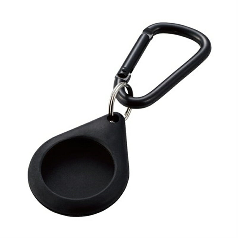 エレコム AirTag対応カラビナ付シリコンケース AT-SCKBK ブラック