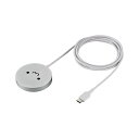 エレコム マグネットQi2規格対応ワイヤレス充電器(15W・卓上) W-MA04WF しろちゃん(シルバー×ブラック)