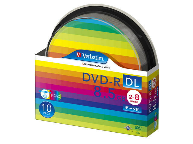 三菱ケミカルメディア データ用DVD－R　8倍速　2層　10枚　スピンドル DHR85HP10SV1