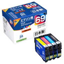 ジット EPSON IC4CL69 4色セット対応 日本製ジットリサイクルインクカートリッジ JIT-E694P 4色パック(BK/C/M/Y)