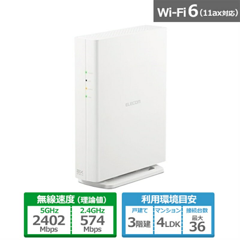 エレコム WiFi 無線LAN ルーター 11ax.ac.n