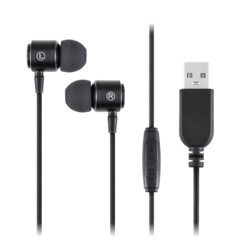 ナカバヤシ USBイヤホンマイク/軽量タイプ UHP-08BK