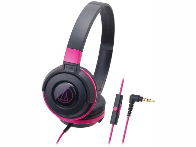 【納期約7～10日】◎ATH-S100iS BPK ブラックピンク audio-technica オーディオテクニカ スマートフォン用ポータブルヘッドホン ATHS100iS BPK