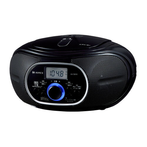 東芝 AX-CW10(K) CDラジオ Bluetooth受信機能 CDのリピート ランダム再生可能 ワイドFM対応 ブラック発売日：2026年4月17日●便利なBluetooth受信機能搭載でかんたんワイヤレス再生●CDのリピート、プログラム、ランダム再生が可能●外部機器を接続し、本体のスピーカーで音楽を楽しめる●ワイドFM対応【仕様】【CD】再生フォーマット規格：CD-DAフォーマットで記録されたディスクに対応【ラジオ】受信周波数：FM：76.0MHz～108.0MHz　AM：522～1、710kHz【スピーカー】：Φ6.5cm×2【実用最大出力】：1.5W + 1.5W【入出力端子】：外部入力端子(LINE IN)Φ3.5mmステレオミニジャック/イヤホン出力端子Φ3.5mmステレオミニジャック【電源】：AC100V 50/60Hz・DC9V・単2乾電池×6本（別売）電池寿命（約）※東芝アルカリ乾電池使用時・JEITA規格測定値：CD再生時：12時間 ラジオ受信時：40時間【消費電力】：18W【外形寸法（mm）】：240（幅）×128（高さ）×218（奥行）※突起部含まず240（幅）×128（高さ）×223（奥行）※突起物含む【本体質量】：約1.3kg（乾電池含まず）、約1.7kg(乾電池含む)【Bluetooth】：ver5.4【付属品】：取扱説明書(保証書付き)、電源コード【購入制限について】お一人様○点までと記載のある商品につきましては、お一人様で複数回ご注文の場合や、同一ご住所でお名前を変えてのご注文の場合など、当店で複数件数のご注文と判断しました場合はキャンセルさせていただく場合がございますので予めご了承ください。 また短期間に同一商品を複数回ご注文いただいた場合においても、同様にキャンセルさせていただく場合がございます。