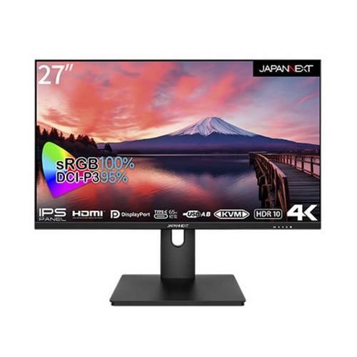 【納期約3週間】JAPANNEXT JNIPS273UHDRC65W 27型 4K液晶モニター IPSパネル搭載 ノングレア ブラック