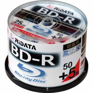 【納期約3週間】RiDATA BDR130PW4X50+5SPC 一回録画用BD-R ワイドプリントレーベルディスク 1～4倍速 25GB 50+5枚スピンドルケース