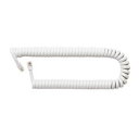 【納期約4週間】ミヨシ DC-J403S/WH 4極4芯 受話器用カールコード ストレート結線タイプ ホワイト DCJ403SWH