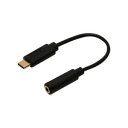 【納期約3週間】ミヨシ SADCE04BK USB Type-C-イヤホン変換アダプタ DAC内蔵 黒 SADCE04BK