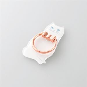 【納期約2週間】【お一人様1点まで】ELECOM エレコム P-STRAMCATW フィンガーリング（アニマル） 白ネコ PSTRAMCATW