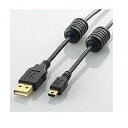 USB2.0ケーブル 【A】⇔【miniB】 [フェライトコア付タイプ] （0.5m） U2C-MF05BK 型番 　　U2C-MF05BK JANコード 　　4953103218963 メーカー 　　エレコム 色 ：ブラック ケーブル長： 0.5m コネクタ形状： USB（A）オス - USB（mini-B）オス ● USB（Aタイプ：オス）のインターフェイスを持つパソコンやゲーム機に、USB（mini-Bタイプ：オス）のインターフェイスを持つ外付けハードディスクドライブやデジタルカメラ、ポータブルゲーム機などの周辺機器を接続できる、USB2.0ケーブル。● EU RoHS指令に準拠● 480Mbpsの高速伝送対応● 2重シールドケーブル● 金メッキピン【購入制限のある商品について】お一人様○点までと記載のある商品につきましては、・同一名義のご購入・同一住所・同一世帯でのご購入・同一住所への配送の場合上記に該当し、複数件数のご注文が判明しました場合、キャンセルさせていただく場合がございます。予めご了承ください。