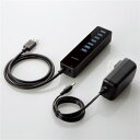 【納期約7〜10日】【お一人様1点まで】ELECOM エレコム U3H-T719SBK 7ポートUSB3.0ハブ(マグネット付きタイプ) U3HT719SBK