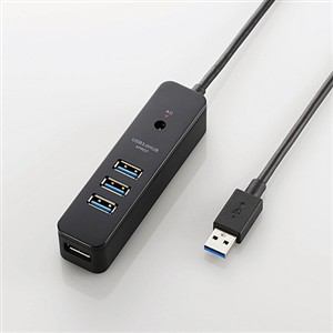 【納期約2週間】【お一人様1点まで】ELECOM エレコム USB3.0ハブ(4ポートマグネット付き) ブラック U3H-T410SBK U3HT410SBK