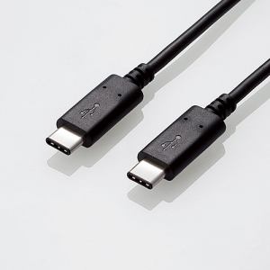 エレコム USB3-CC5P05NBK USB3.1ケーブル(Type-C-TypeC) 0.5m●USB Type-Cを搭載しているパソコンなどに、USB Type-Cを搭載している機器を接続し、充電やデータ転送ができるUSB3.1ケーブルです。●USB3.1の規格である「Certified SUPERSPEED+ USB(USB3.1)」の正規認証品です。●新規格のUSB Type-Cコネクタは、ウラ、オモテに関係なくケーブルを挿し込めます。●USB PD(Power-Delivery)対応により、最大20V/3Aの大電流で接続機器への給電が可能です。※接続する機器がPD対応である必要があります。※ご使用になるパソコンなどの性能によって、供給される電流値が異なります。●最大10Gbpsの超高速データ転送が可能です。●細線同軸を採用することにより、細くてしなやかな、取り回しのしやすいケーブルを実現しました。●難燃性の素材を使用し、安全性を高めています。●外部ノイズの干渉から信号を保護する3重シールドケーブルを採用しています。●サビなどに強く信号劣化を抑える金メッキピンを採用しています。●Macbook(2015春)の充電ケーブルとして使用可能です。(Macbook本体に添付の「Apple 29W USB-C電源アダプタ」と本ケーブルを接続し、Macbook本体が充電できることを確認済み。)●EUの「RoHS指令(電子・電子機器に対する特定有害物質の使用制限)」に準拠した環境にやさしい製品です。コネクタ形状：USB Type-Cオス-USB Type-Cオス対応機種：USB Type-C端子搭載のパソコン及びUSB Type-C端子搭載のパソコン周辺機器ケーブル長：0.5m ※コネクタ含むケーブル太さ：4.6mm規格：USB3.1規格正規認証品対応転送速度：最大10Gbps ※理論値パワーデリバリー対応：○プラグメッキ仕様：金メッキピンシールド方法：3重シールドツイストペアケーブル(通信線)：○カラー：ブラックパッケージ形態：PET箱+紙台紙【購入制限のある商品について】お一人様○点までと記載のある商品につきましては、・同一名義のご購入・同一住所・同一世帯でのご購入・同一住所への配送の場合上記に該当し、複数件数のご注文が判明しました場合、キャンセルさせていただく場合がございます。予めご了承ください。