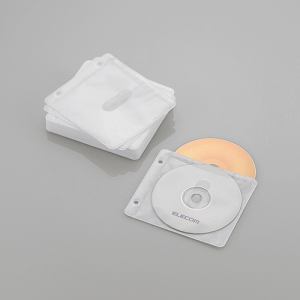 【納期約2週間】【お一人様1点まで】ELECOM エレコム Blu-ray・CD・DVD対応不織布ケース 2穴 ホワイト ..