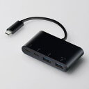 ELECOM エレコム U3HC-A424P10BK USB Type-Cコネクタ搭載USBハブ(PD対応) ブラック U3HCA424P10BK