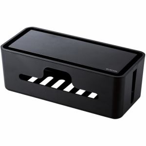【納期約7〜10日】エレコム EKC-BOX003BK 多機能ケーブル収納ボックス スタンド付 小 ブラック EKCBOX003BK