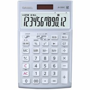 カシオ計算機 JS20DCBUN 本格実務電卓(ジャストタイプ) 12桁 ブルー発売日：2022年2月25日●日数・時間計算タイプにカラーバリエーションを追加。使用シーンに合わせて選べます。日数・時間計算タイプ。12桁表示。●一般企業での経理、財務、簿記や金融機関をはじめとするプロのニーズを徹底追及。優れた早打ち対応設計、操作性、視認性など、ワンランク上の性能が簿記などの検定試験も強力にサポートします。&nbsp;【仕様】ジャストタイプ(手に持っても卓上でも)：12桁液晶ディスプレイ・計算状態表示・3桁位取り表示キーの機能：早打ち機能(3キーロールオーバー)、ツーゼロ(00)、桁下げ(バックスペース)、サインチェンジ(符号切替)キーの特徴・数字が消えない2色成型樹脂キー(一部キーを除く)・凹凸キー・タッチ音が静かなサイレントタッチキーメモリー・メモリー数：2・総合計(グランドトータル計算)・独立メモリー(M+、M-、MR、MCキー方式)表示形式の設定・小数点セレクター(4/3/2/1/0/ADD2)・ラウンドセレクター(表示桁数内での小数表示/切り捨て/四捨五入)計算機能・四則計算・四則定数計算・マルチパーセント計算・平方根(ルート)・概数計算電源・T・W・P(ソーラー・電池の2電源)電池 CR2025 × 1・電池寿命：約7年(1日1時間使用時)・オートパワーオフ