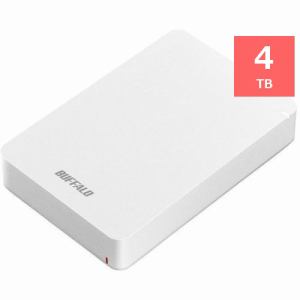 【納期約2週間】バッファロー HD-PGF4.0U3-GWHA USB3.1(Gen1) ポータブルHDD 4TB ホワイト